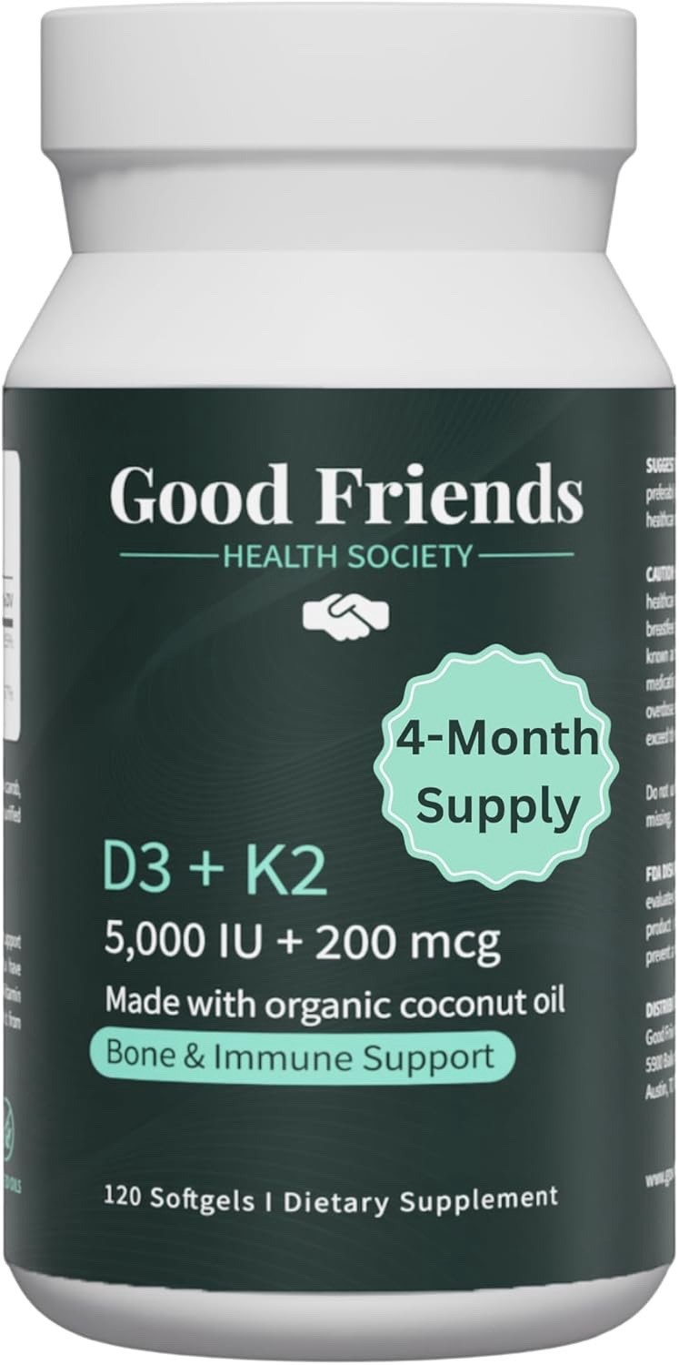 VITAMIN D3 5000 IU + VITAMIN K2 200 MCG HIGH POTENCY BONE & IMMUE SUPPORT