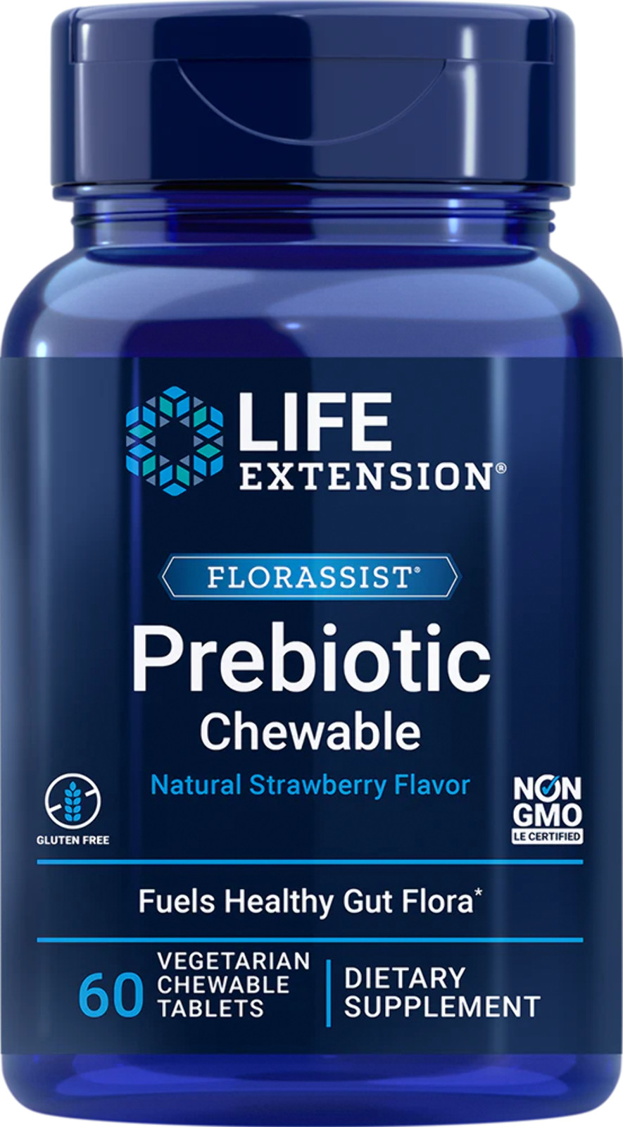 FLORASSIST® Prebiotic Chewable (Strawberry), 60 chewable tablets