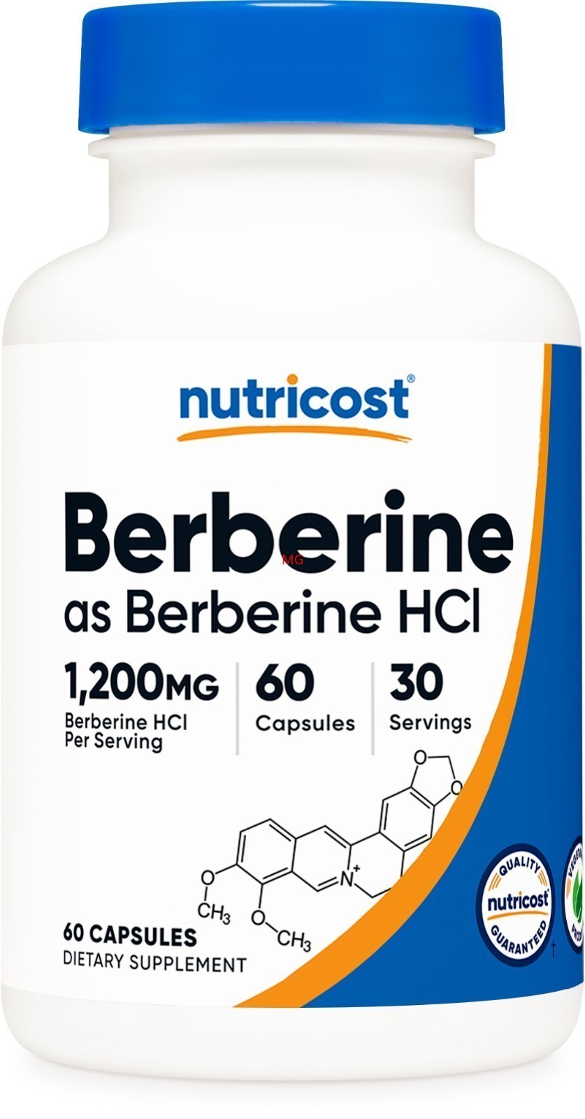 Nutricost Berberine HCl 600mg 60 Capsules Vegetarian Non-GMO Supplement