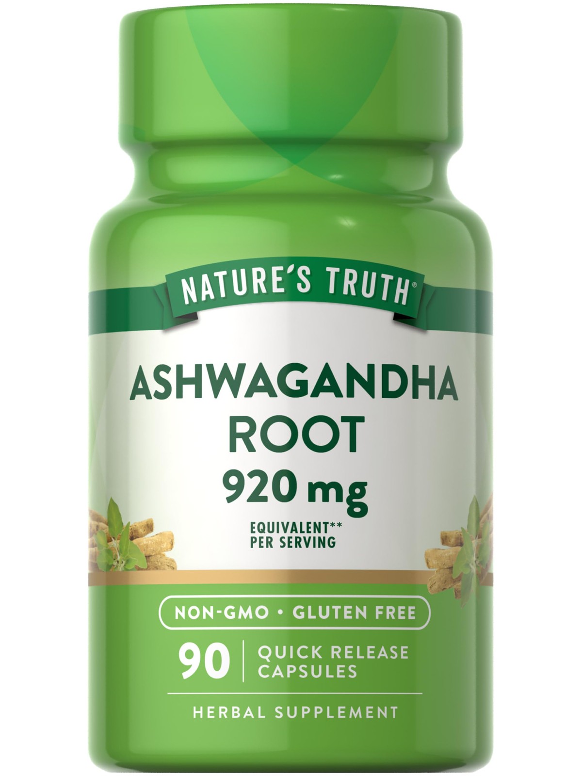 Nature’s Truth Ashwagandha Supplement 90 Count Capsule 920mg Non-GMO Gluten Free