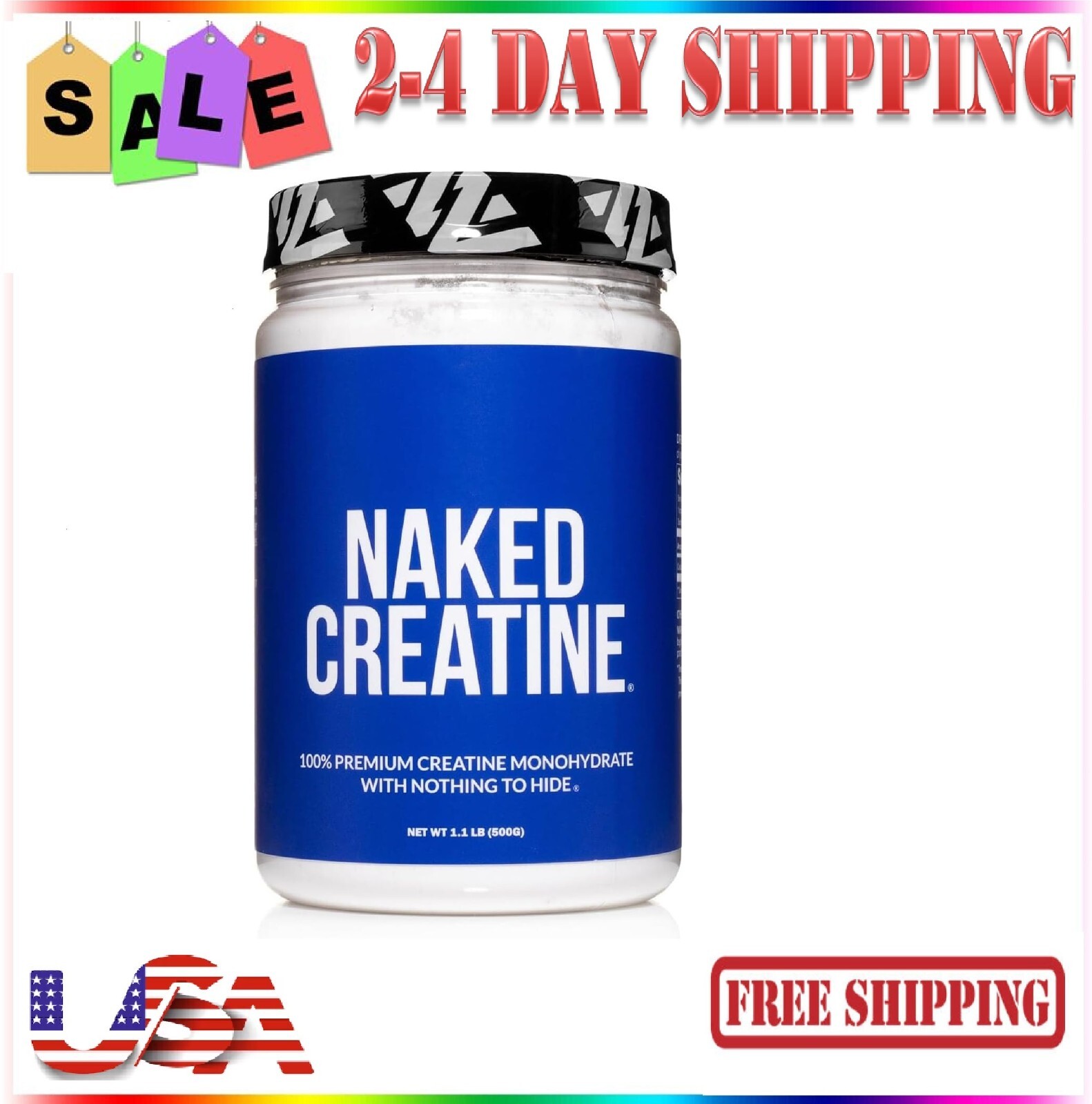 Naked Creatine Pure Micronized Creatine Monohydrate – 100 Servings – 500 Grams