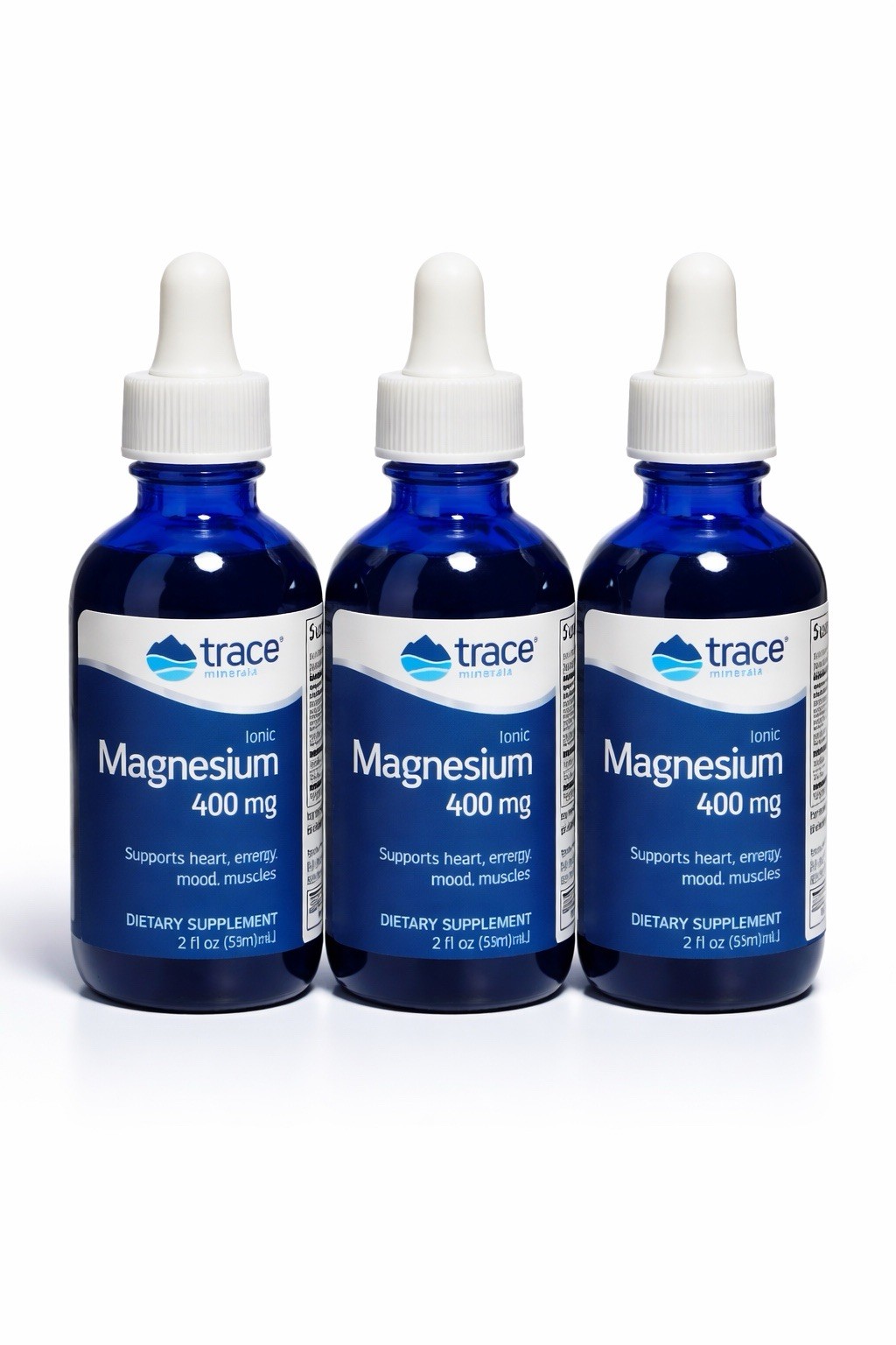 IONIC MAGNESIUM LIQUID 400MG DROPS TRACE MINERALS FAST ABSORPTION 2oz(3PACK)