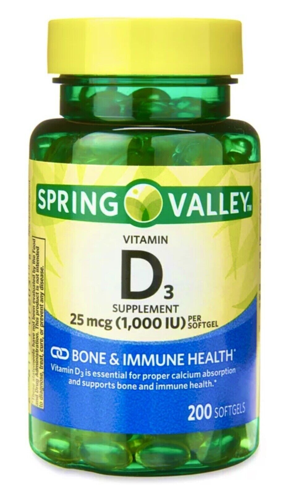 Vitamin D3 1000 IU 25 mcg, 200 Softgels  immune health  vitamina D3  Softgel 200