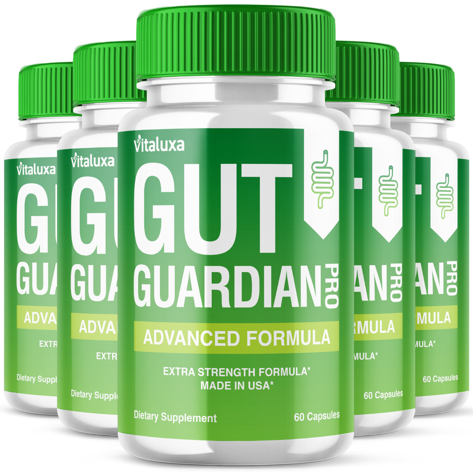 (5 Pack) Gut Guardian Pro, Advanced Probiotic Support Everyday (300 Capsules)