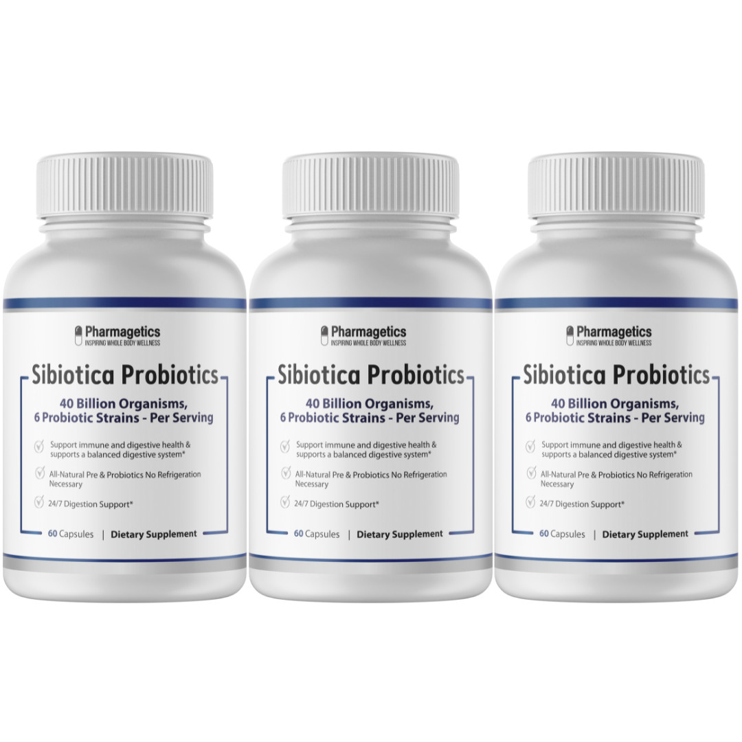 Sibiotica Probiotics, 40 Billion Organisms, 6 Probiotic Strains – 3 Month Supply
