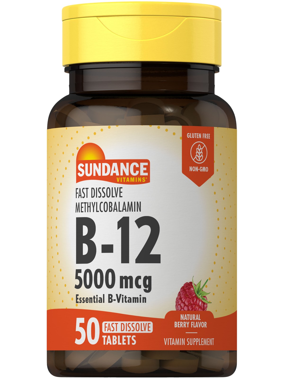 Vitamin B12 5000 mcg | 50 Dissolvable Tablets | Methylcobalamin | by Sundance