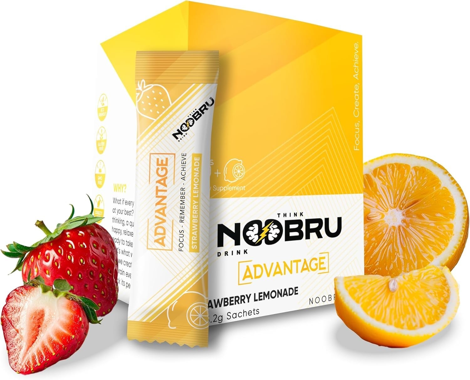 Noobru Аdvantage Nootropic – Delicious Nootropics Brain Supplement (20 pack)