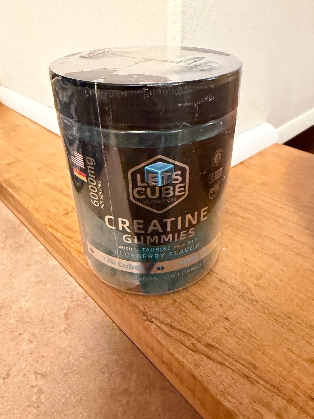 Lets Cube Nutrition Creatine Gummies Blueberry Flavor 6000mg 120 Cubes