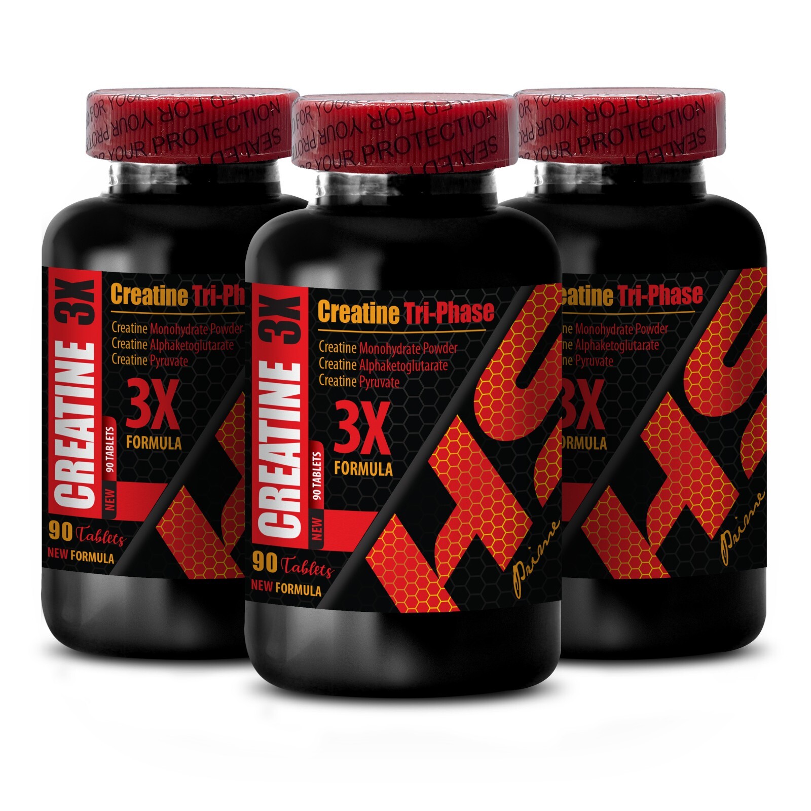 Creatine Monohydrate – CREATINE 3X – Creatine Pills for Men – 3Bot 270Tabs
