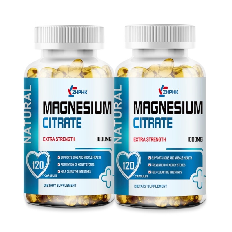2 Packs, Magnesium Citrate, 1000 mg, 240 Capsules (2×120) Muscle & Bone Health