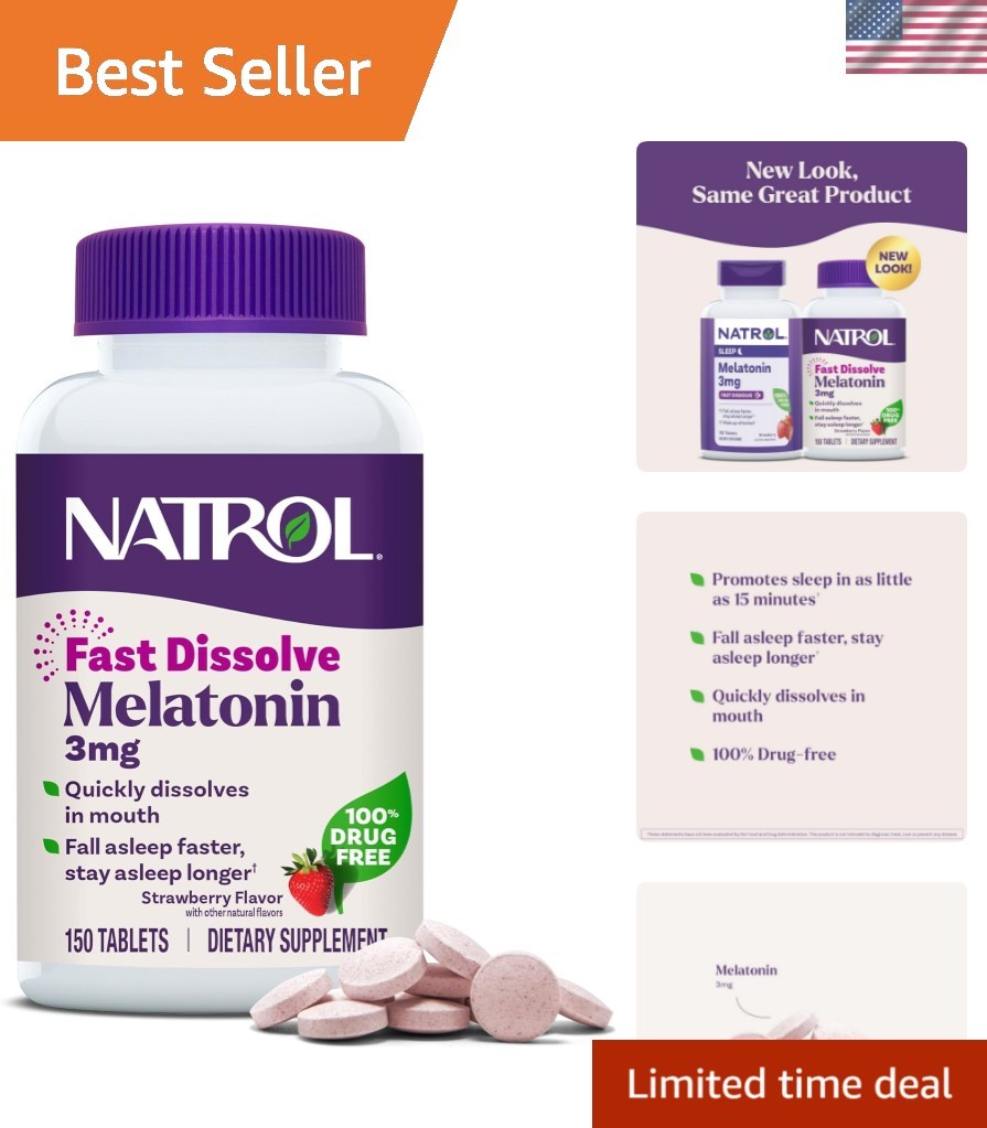 Fast Dissolve Melatonin 3 mg, Melatonin Supplements for Restful Sleep, Sleep …