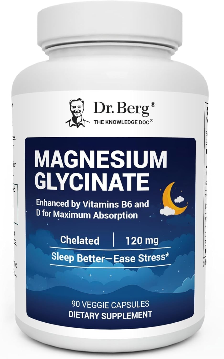 Dr. Berg Magnesium Glycinate with Vitamin D, B6 & Zinc for Stress Relief, Calm,