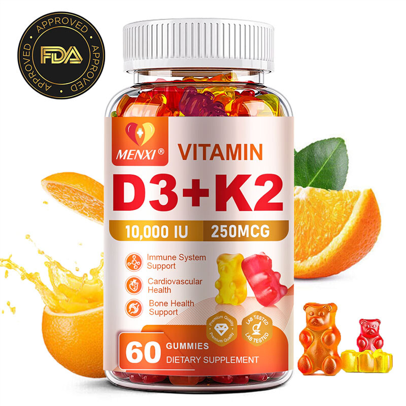 Vitamin D3 K2 10000IU D3 & 250mcg K2 (MK7) Gummies for Heart and Bone Health