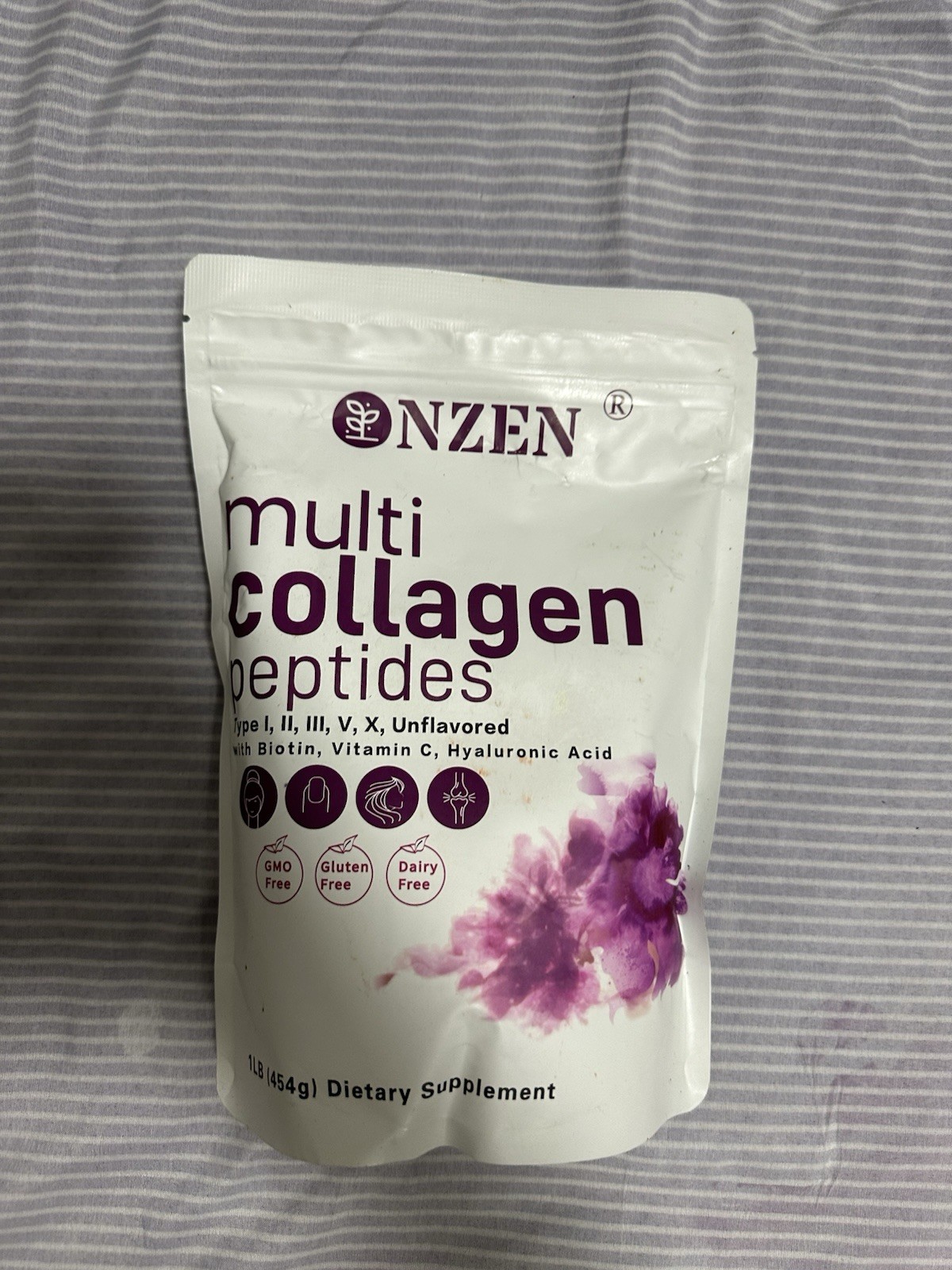 Multi Collagen Peptides Powder 1lb Grass Fed Unflavored no GMO Type I,II,III,V,X