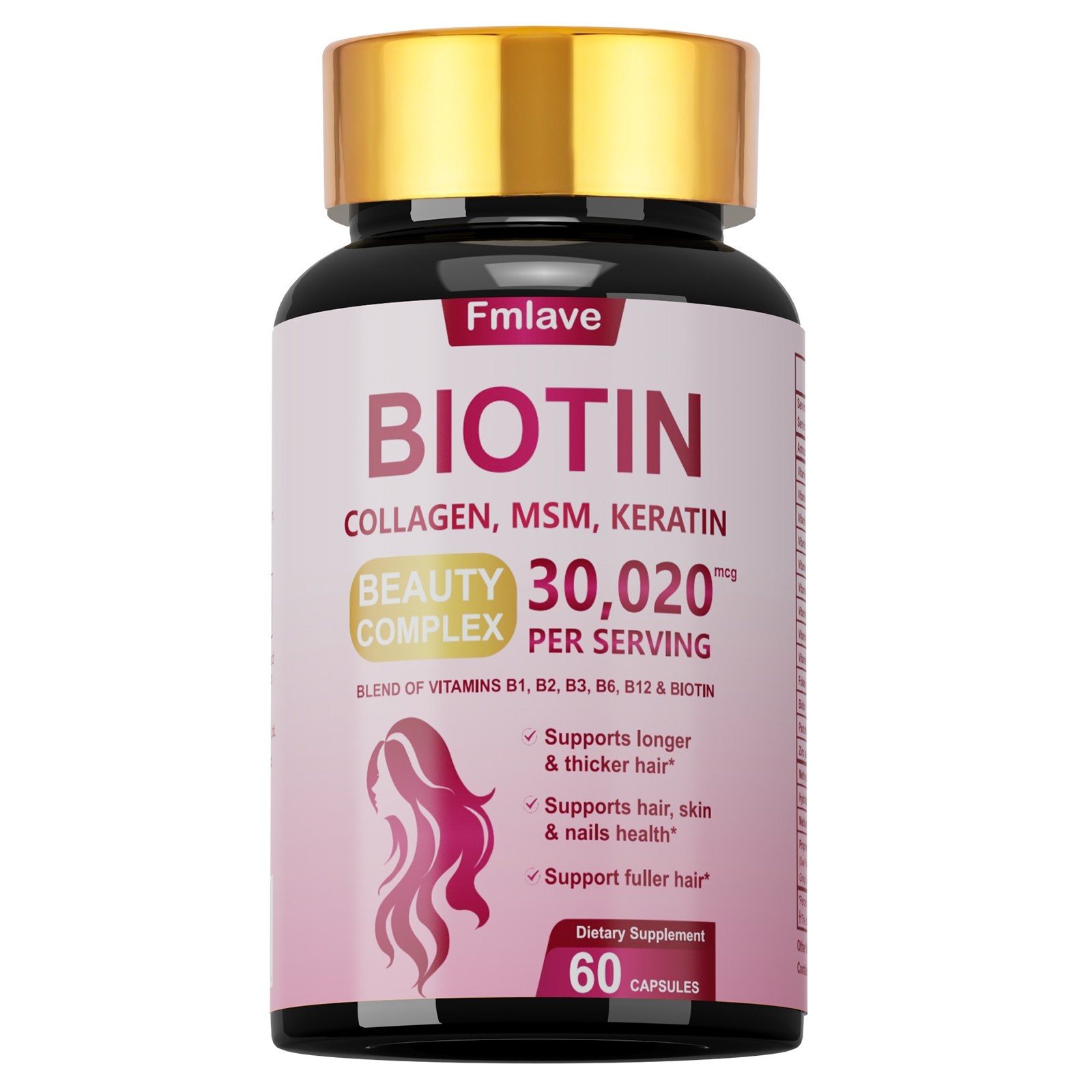 Biotin Collagen & Keratin 30,020mcg – Hair, Skin, Nails, Bone and Joint Health