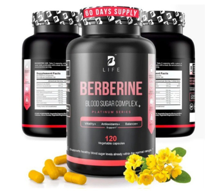 B Life Company Berberine Supplement 300mg Metabolism Support 120 Capsules