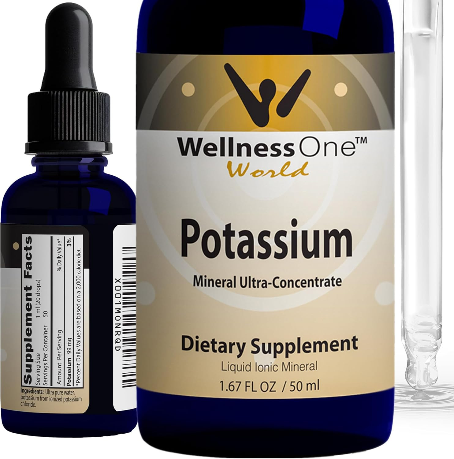 WellnessOne Ionic Potassium Supplement – Potassium Chloride Drops for Fast Absor
