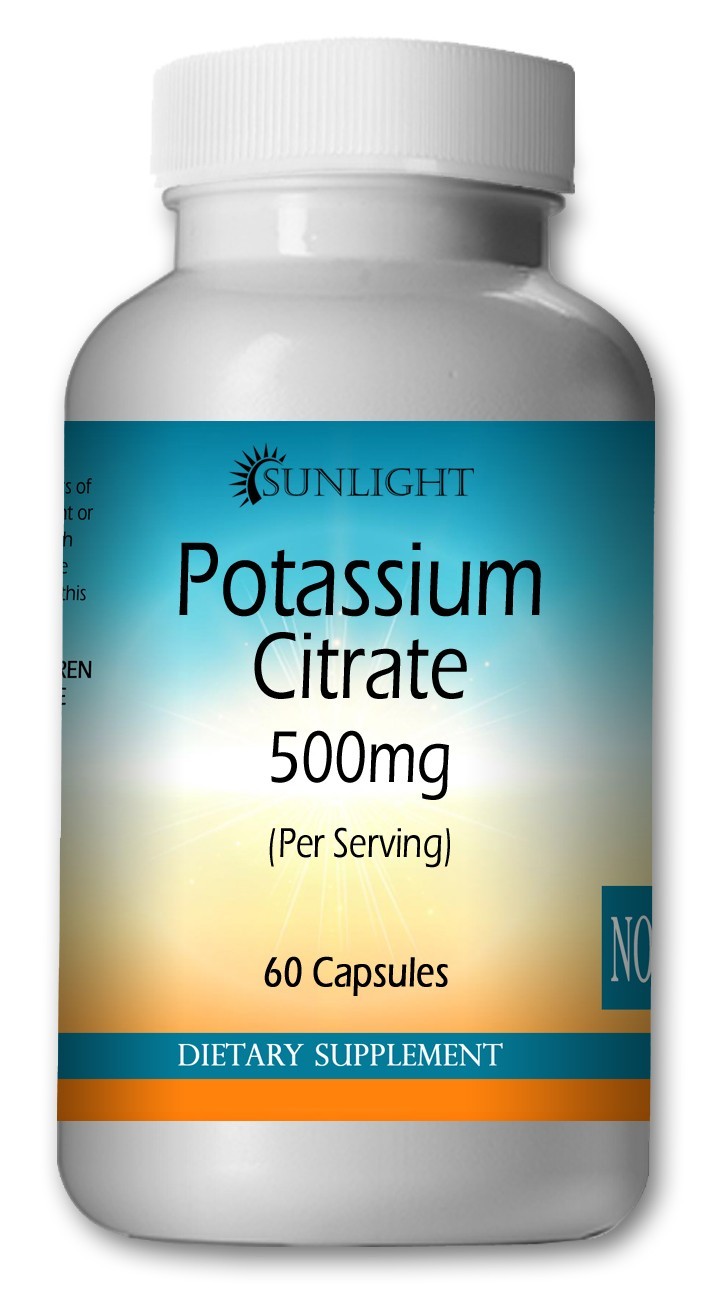 Potassium Citrate Capsules – 500mg Serving – Extra Strength