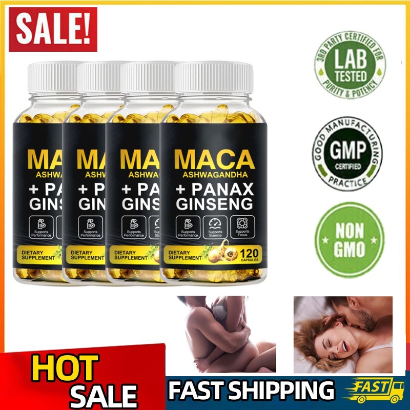 1~5x Maca Root Capsules 10000mg, Peruvian Maca Extract for Men & Women 120 Caps