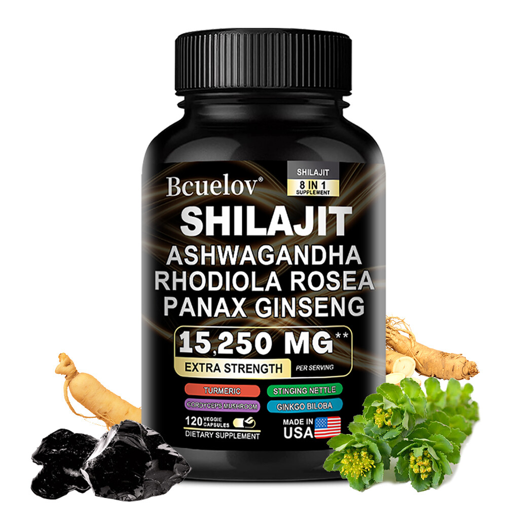 Shilajit Pure Himalaya 9000mg Energy Booster Ashwagandha 2000mg 30/60/120 Caps