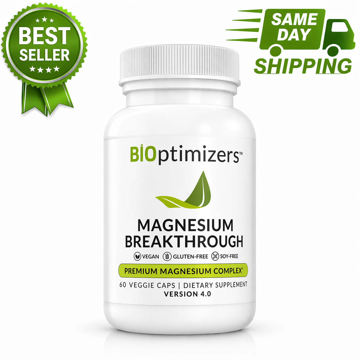BiOptimizers Magnesium Breakthrough 60 Caps 1-4 Pack 7 Forms High Absorption