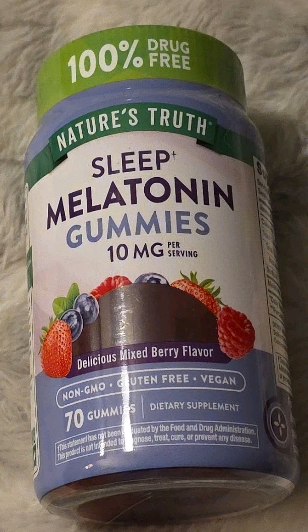 70 Nature’s Truth Sleep Melatonin Gummies 10 MG Exp 08/2026