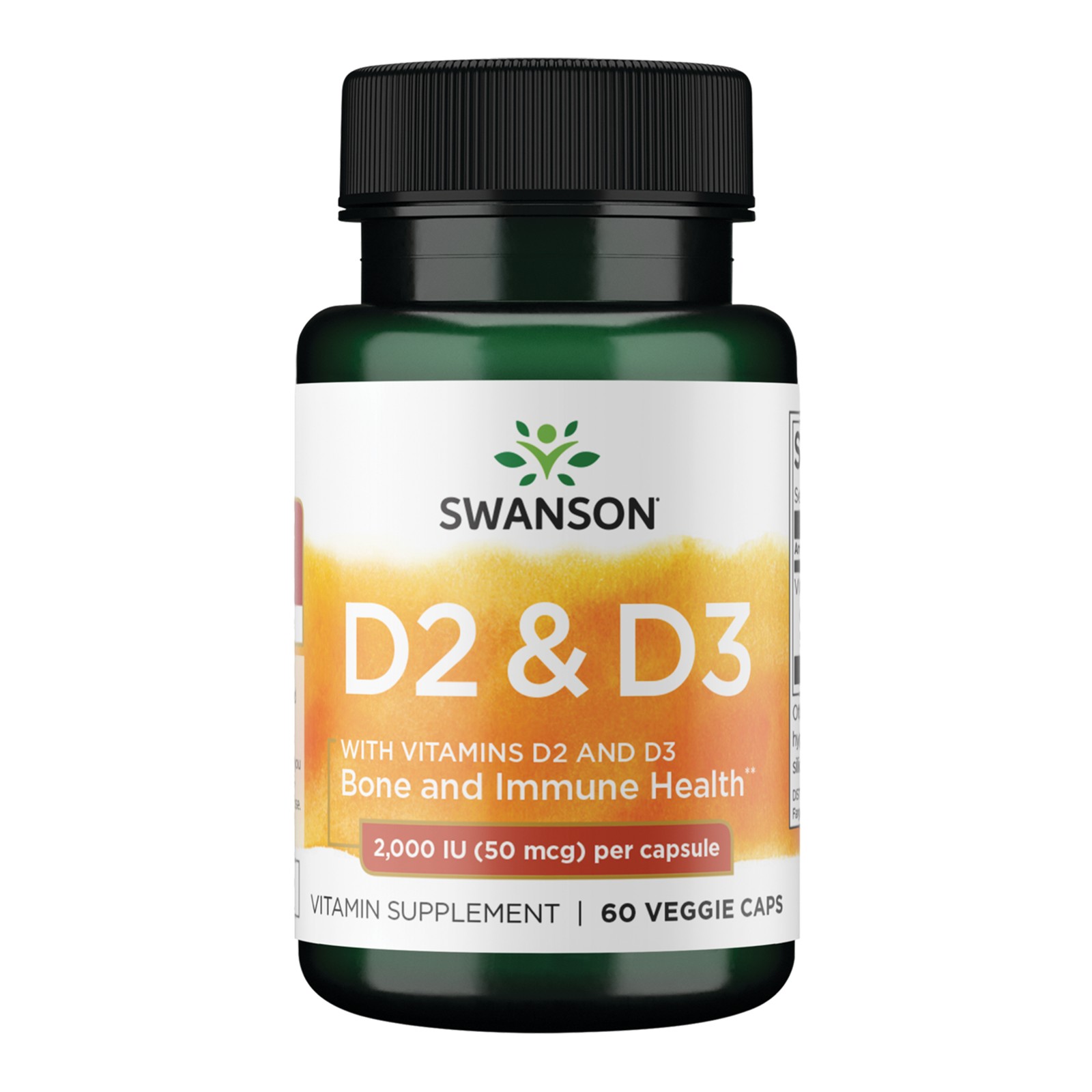 Swanson Vitamin D Complex D2 & D3 50mcg Bone & Immune Support 60 Veg Caps | Diet
