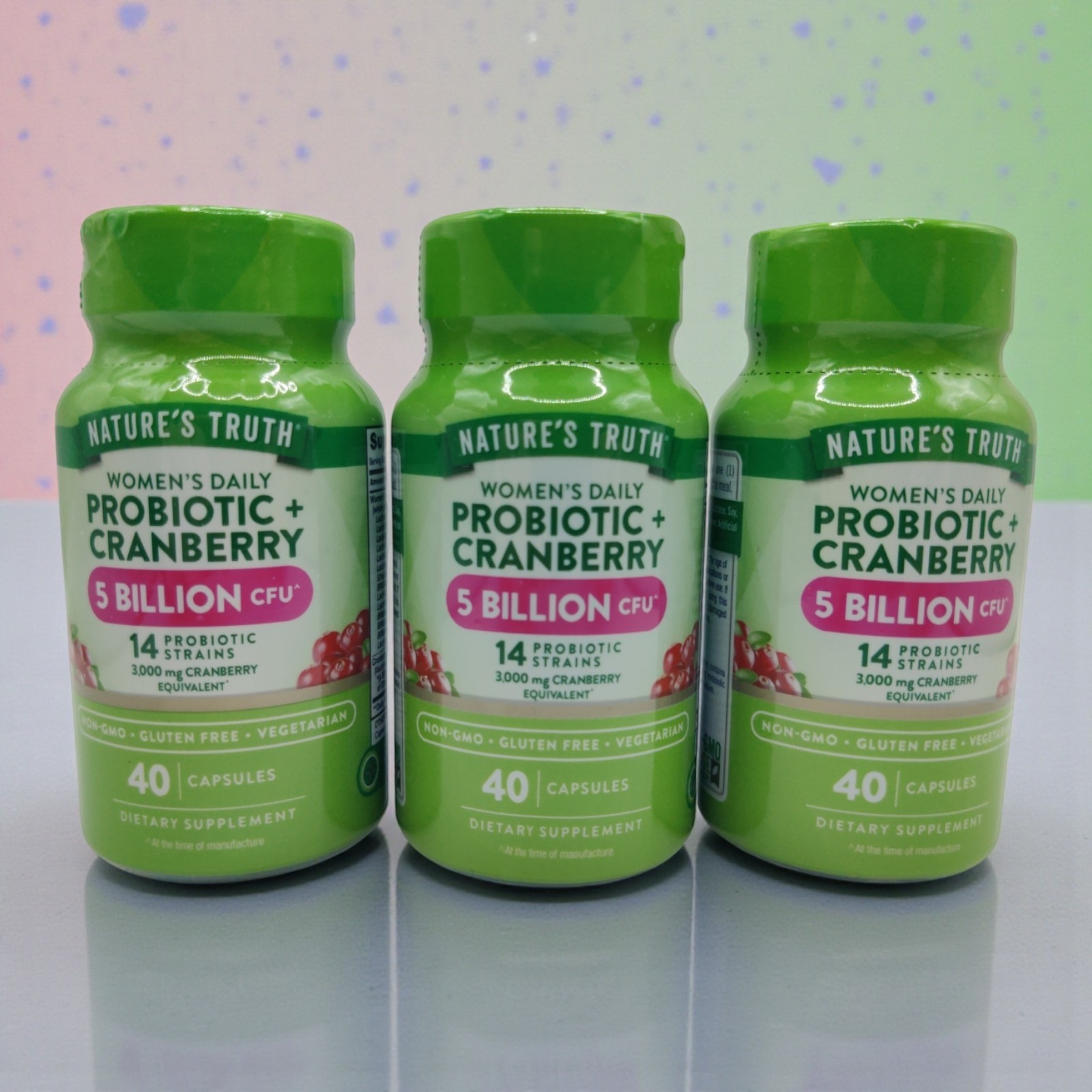 3 Natures Truth Womens Probiotic Cranberry 40 Capsules Each EXP 11/2026+ New