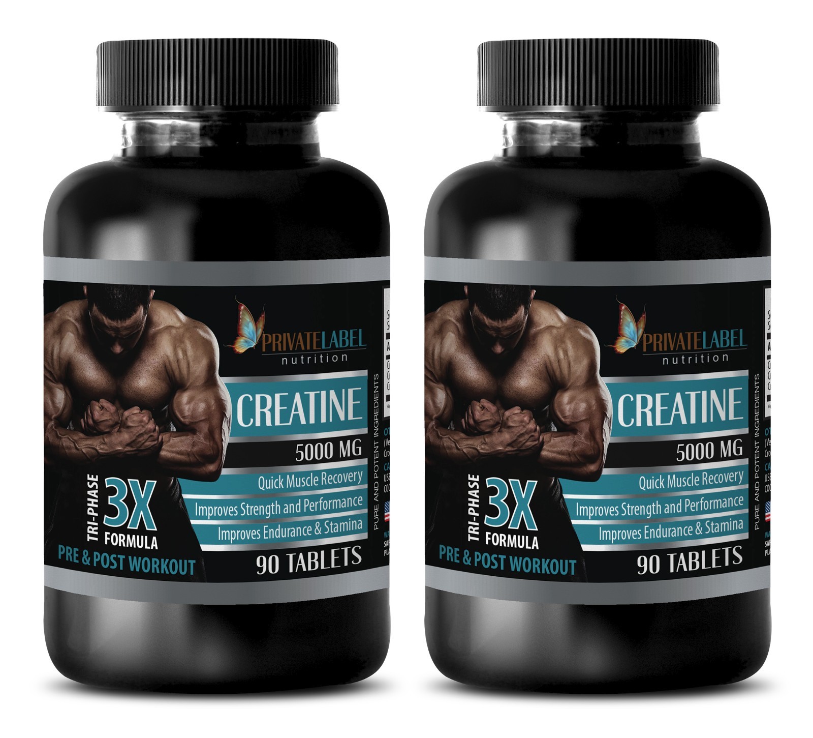Creatine Monohydrate Powder 3X 5000mg HCL Sports Supplements – 180 Tablets 2 Bot