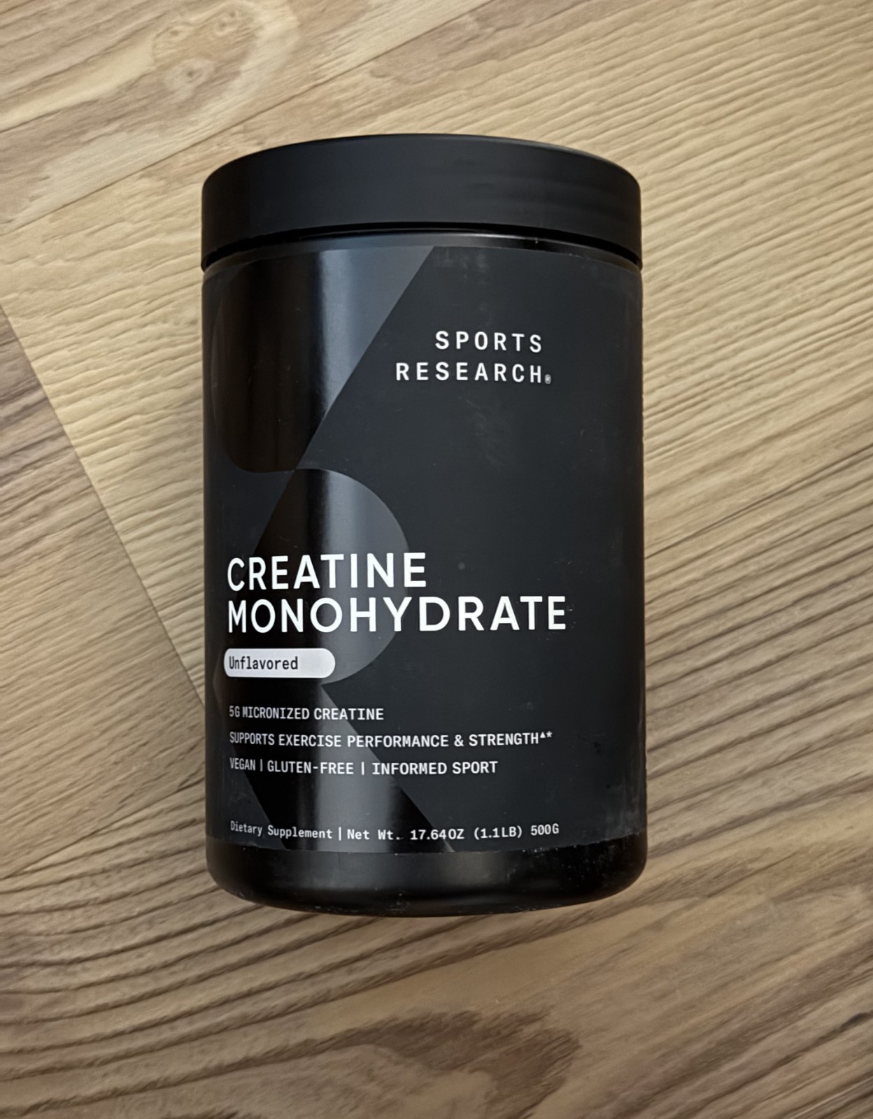Sports Research Creatine Monohydrate, Unflavored, 1.1 lb