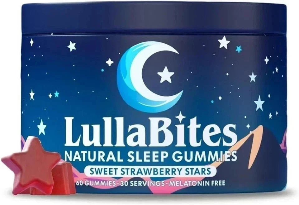 Brand new LullaBites Natural Sleep Gummies Made in USA 60 Gummies-30 Servings