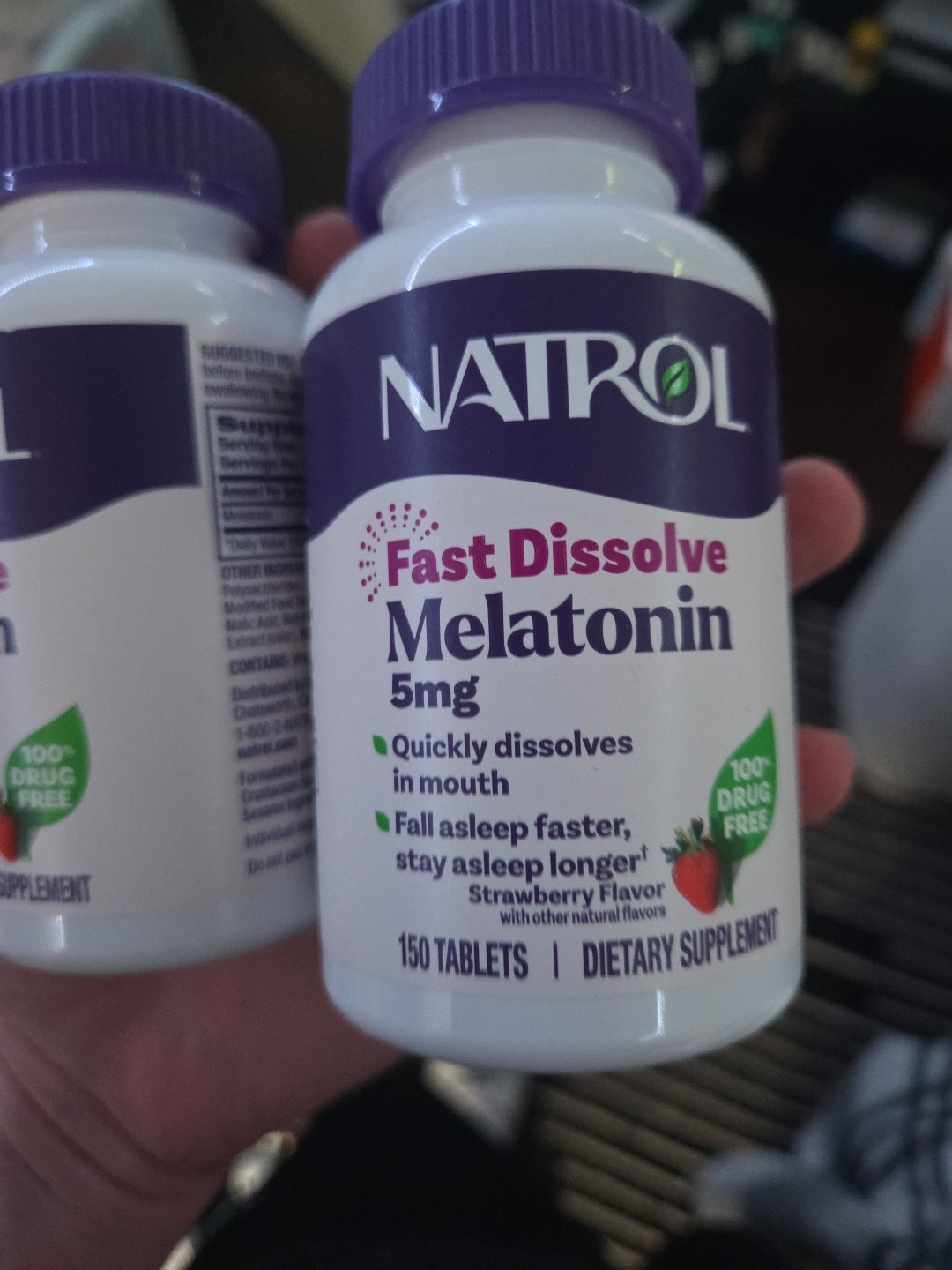Natrol Melatonin 5 mg Fast Dissolve Strawberry Flavor 150 Tabletes