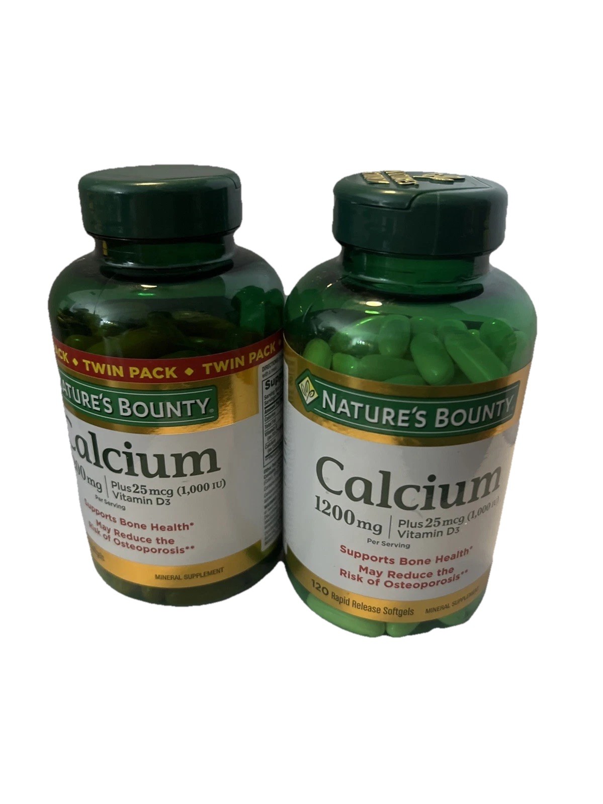 Exp 10/25 Nature’s 2p  Bounty Calcium Plus Vitamin D3 1200 milligram 120 Softgel