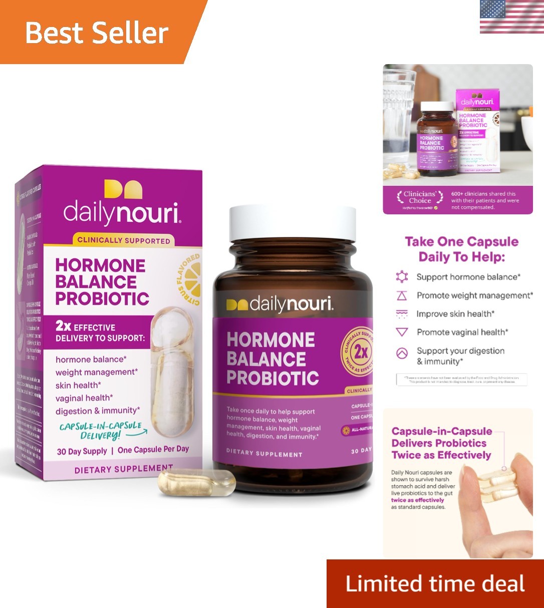 Clinically Studied Women’s Probiotic with 7 Strains & Omega Oil – 30 Count