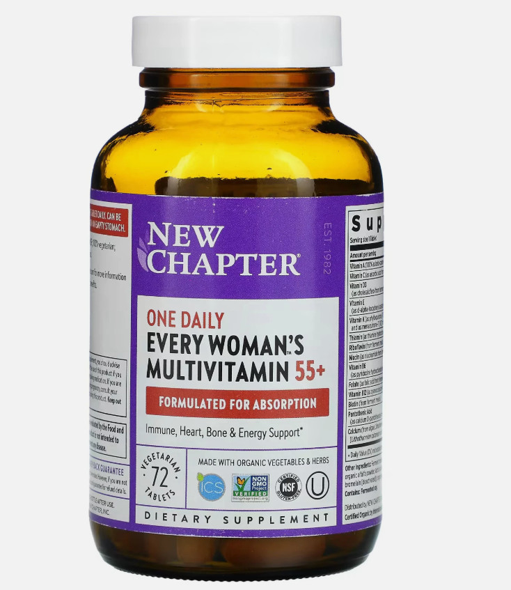 New Chapter Every Woman’s One Daily 55+ Multivitamin 72 Capsules Whole Food