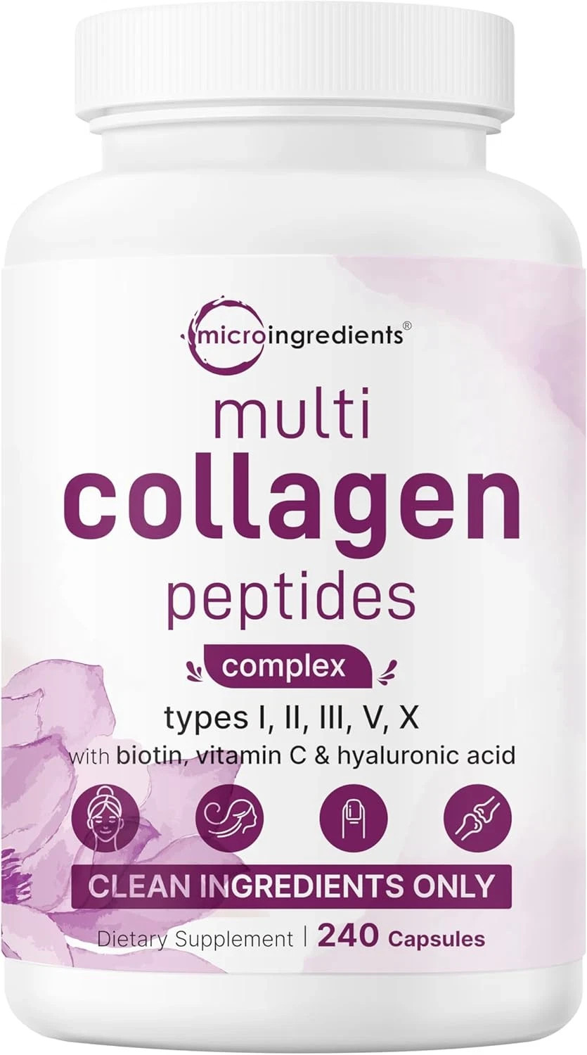 Micro Ingredients Multi Collagen Pills for Women & Men, 240 Capsules