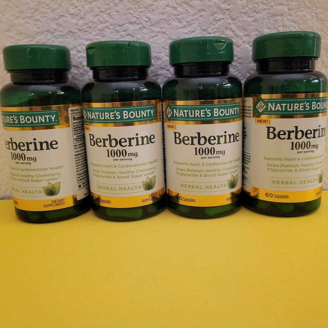 Lot of 4 NATURE’S BOUNTY 1000Mg Berberine 60 CAPSULES Each 240 Total New