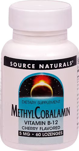 2 X Source Naturals Methylcobalamin Vitamin B12 Cherry — 5 mg – 60 Lozenges