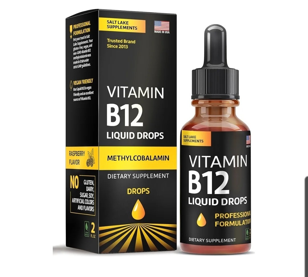 Vitamin B12 Liquid Drops – Vegan B12 vitamins 5000 mcg Methylcobalamin 2 Oz
