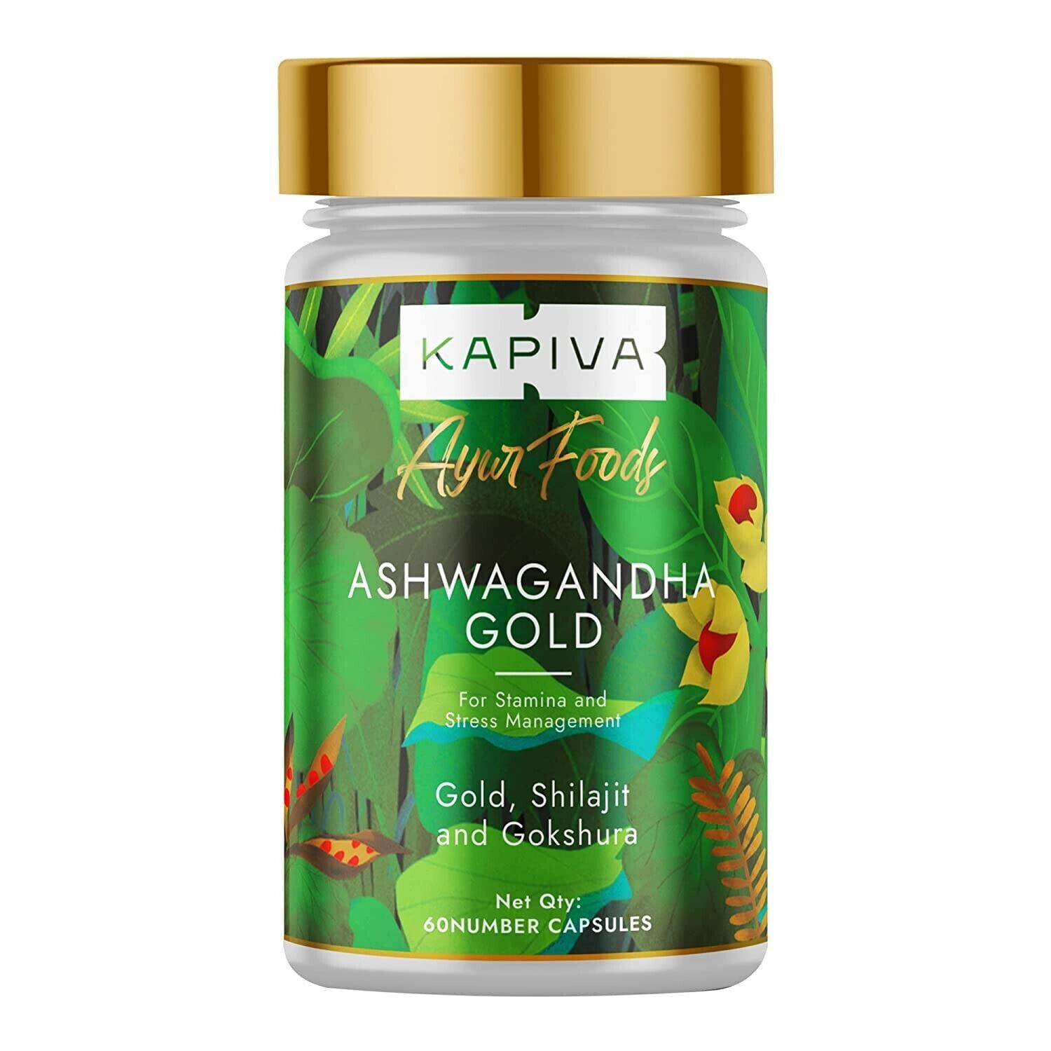 Kapiva Ashwagandha Gold Capsules Stress Management Improve Energy  (60 Capsules)