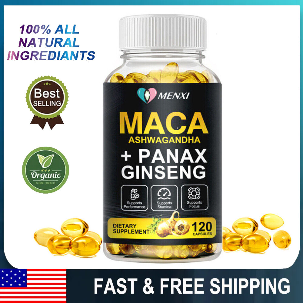 Maca Root,Ashwagandha,Panax Ginseng Extract Organic Male Enhancing 120 Capsules