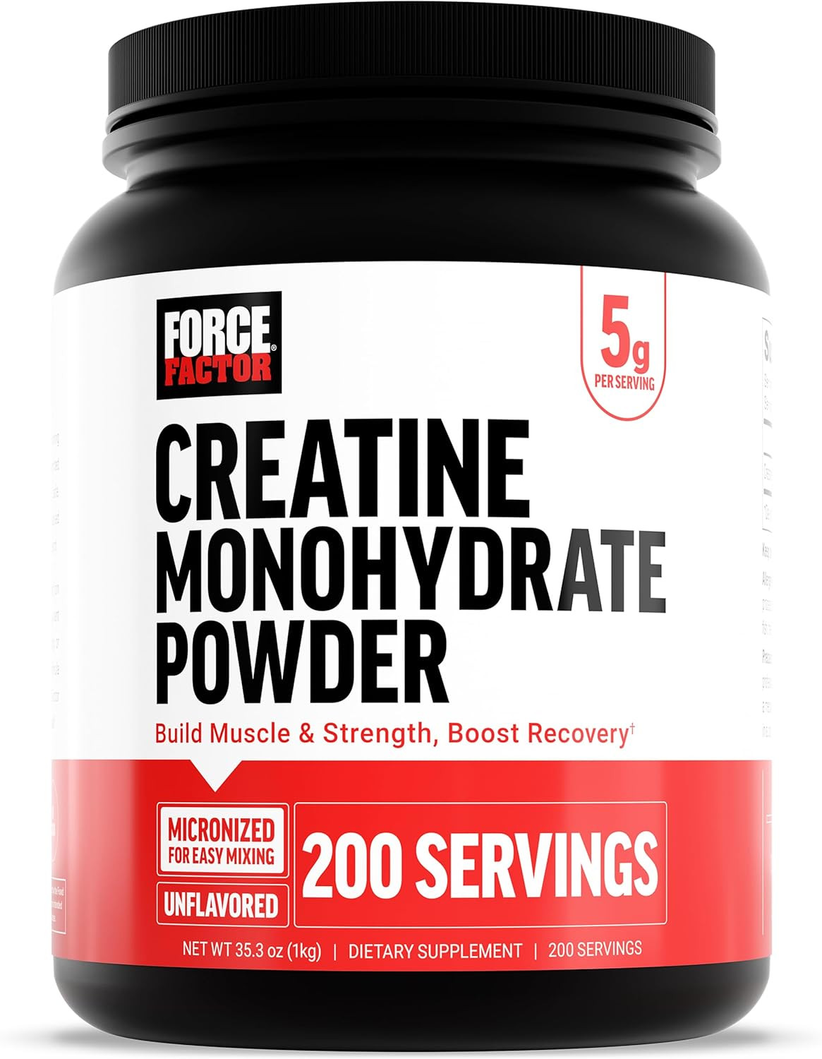 Creatine Monohydrate Powder, 5G Micronized Dose Muscle Unflavored, 200 Servings
