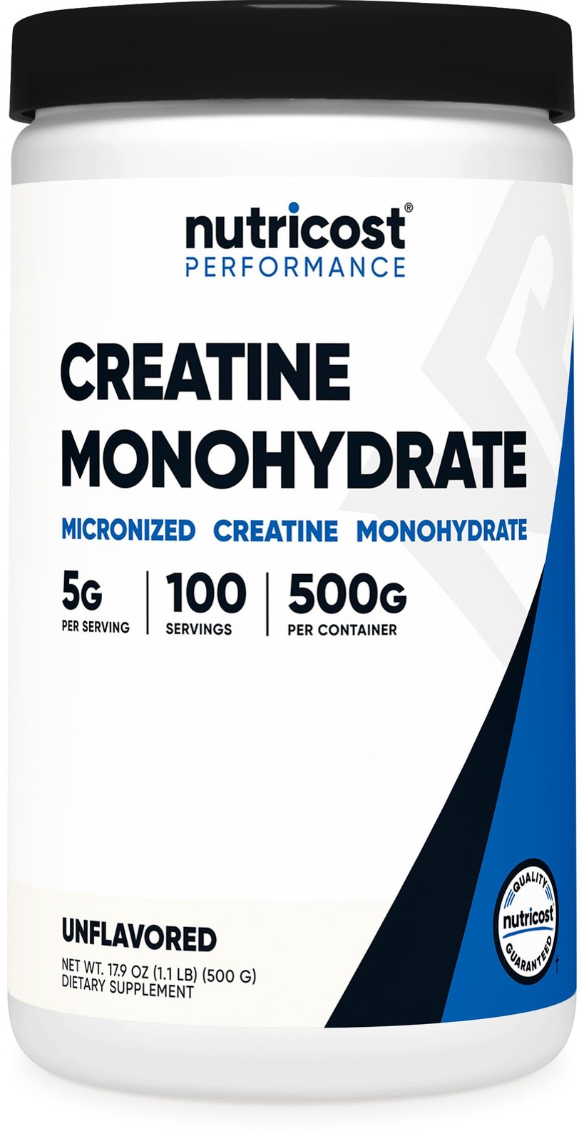 Nutricost Creatine Monohydrate Micronized Powder 500G 5000mg Per Serv (5g) 100