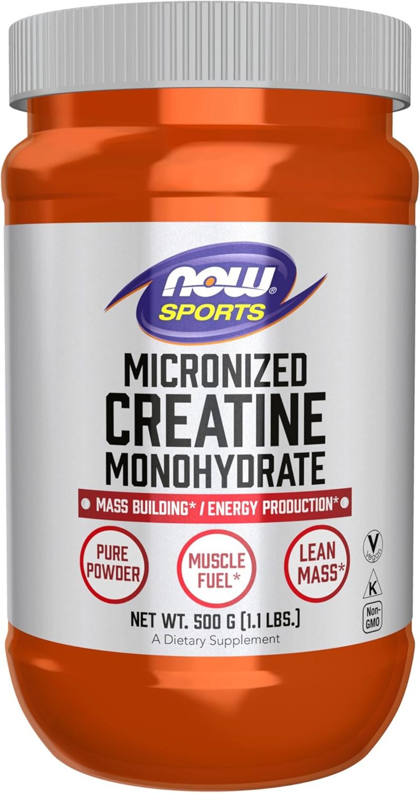 NOW, Micronized Creatine Powder 500 g, Mass Building*/Energy Production*, 1.1Oz
