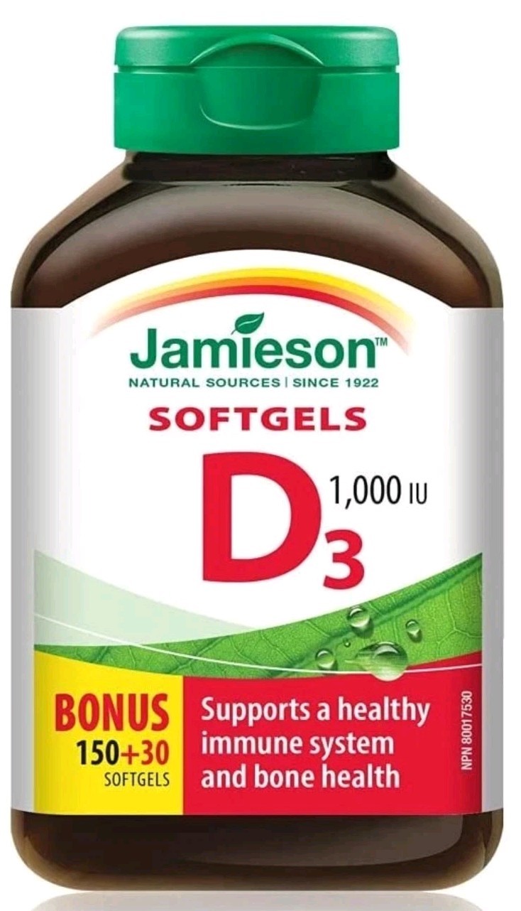 Jamieson Vitamin D3 1,000 IU  Value Size, 180 softgels