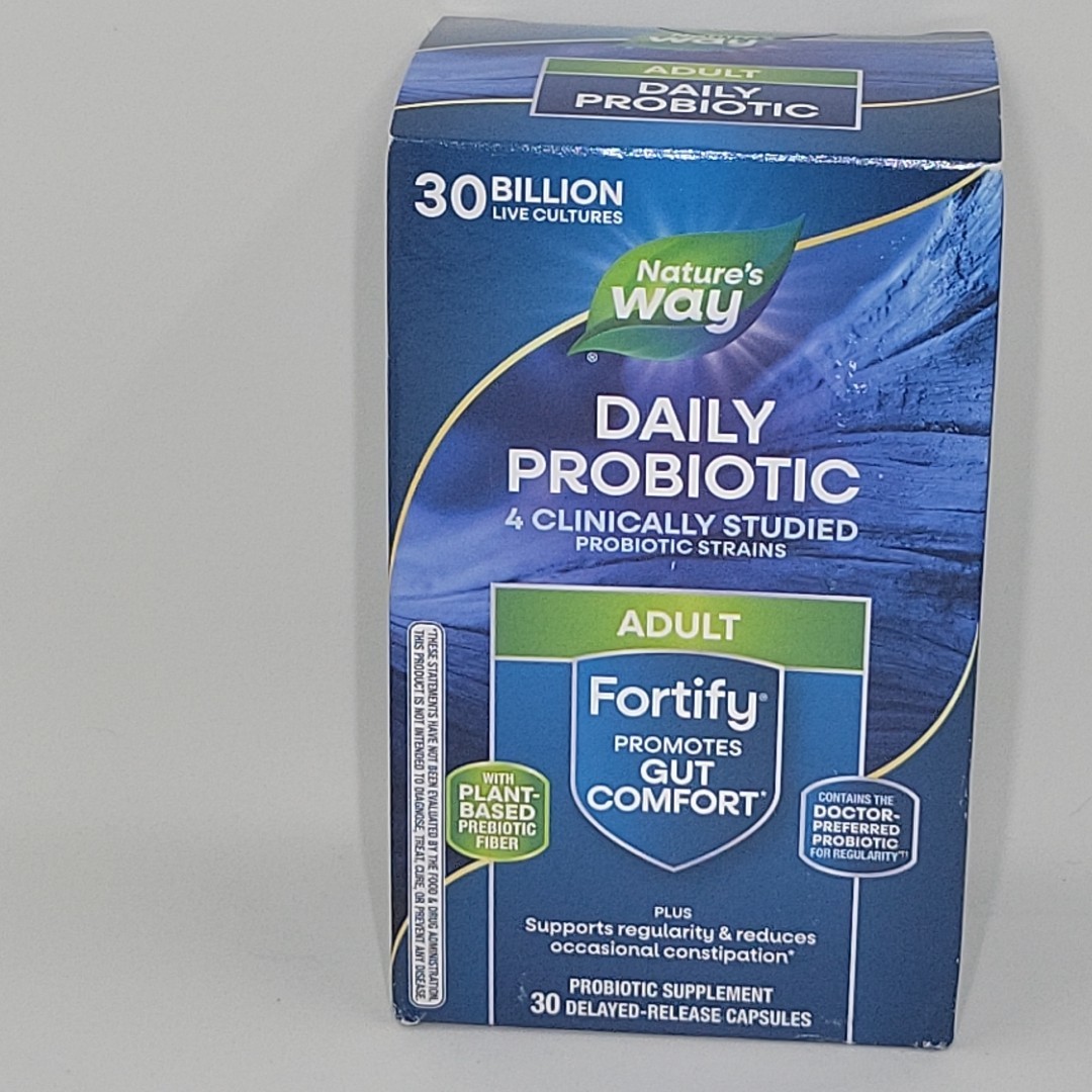Natures Way Daily Probiotic ADULTS Fortify 30 Billion 30ct Gut Comfort Exp 07/26