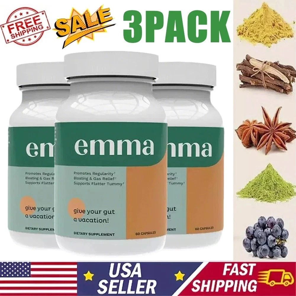 1-3 Pack Emma Gut Health Supplement 180 Capsules for Bloating Relief & Leaky Gut