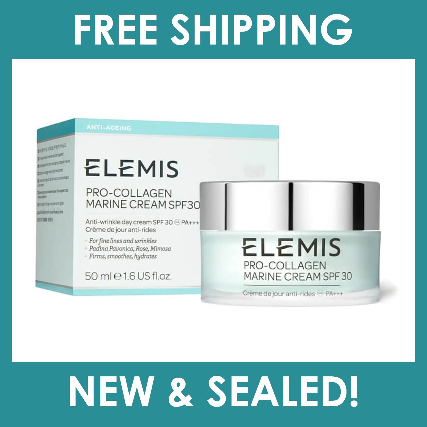 ELEMIS Pro-Collagen Marine Cream SPF 30 – Free Shipping – 50 ml / 1.6 oz – New