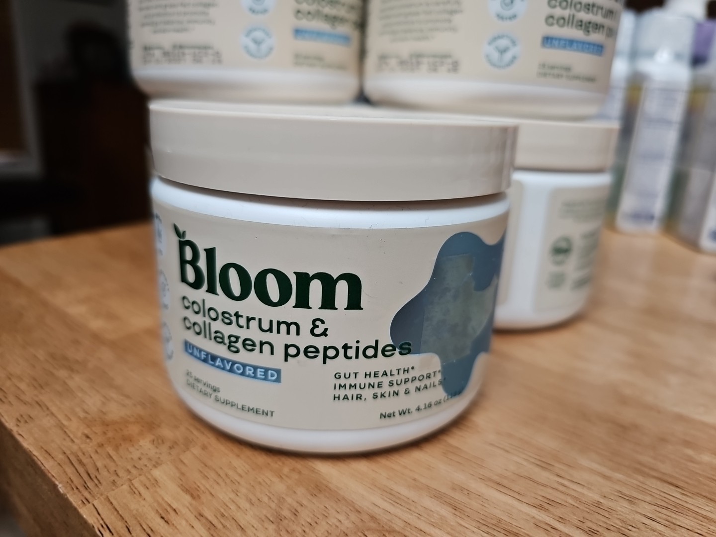 Bloom Colostrum & Collagen Peptides Unflavored 4.16oz/118g EXP 1.2027 Gut Health