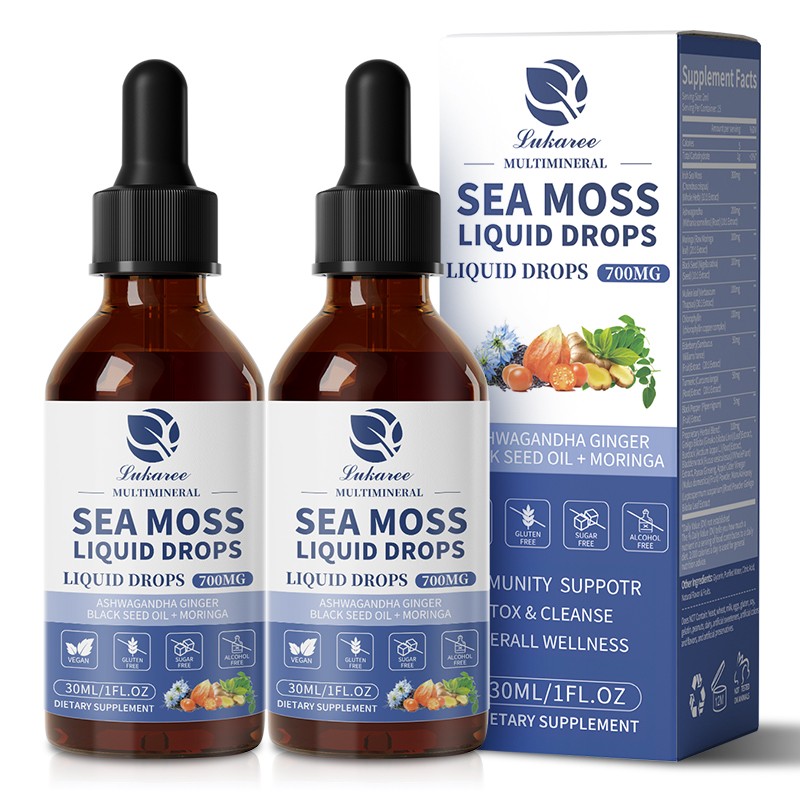 Thyroid & Immune Support Drops – Sea Moss, Black Seed, Ashwagandha Liquid,2x30ml